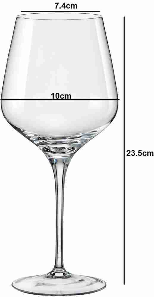 Buy Wide Wine Glass Crystal Clear Wine Glass (Pack Of 6) 540 ML