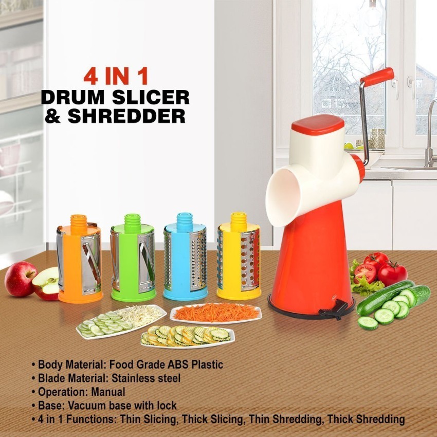 New ABS Multifunctional Manual Drum Cutter Slicer Hand Chopper Potato  Shredder