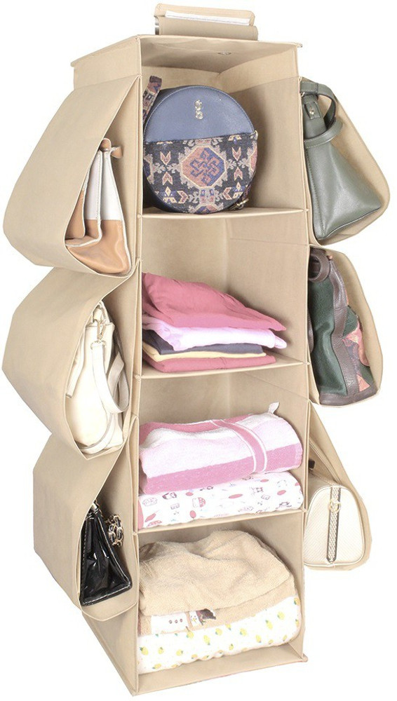 Pocketbook organizer for closet top