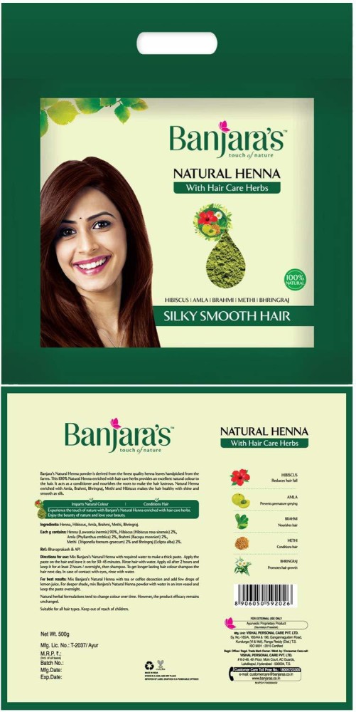 Banjara's 60 gm Natural Henna Powder in Hyderabad at best price by Vishal  Personal Care Pvt Ltd - Justdial