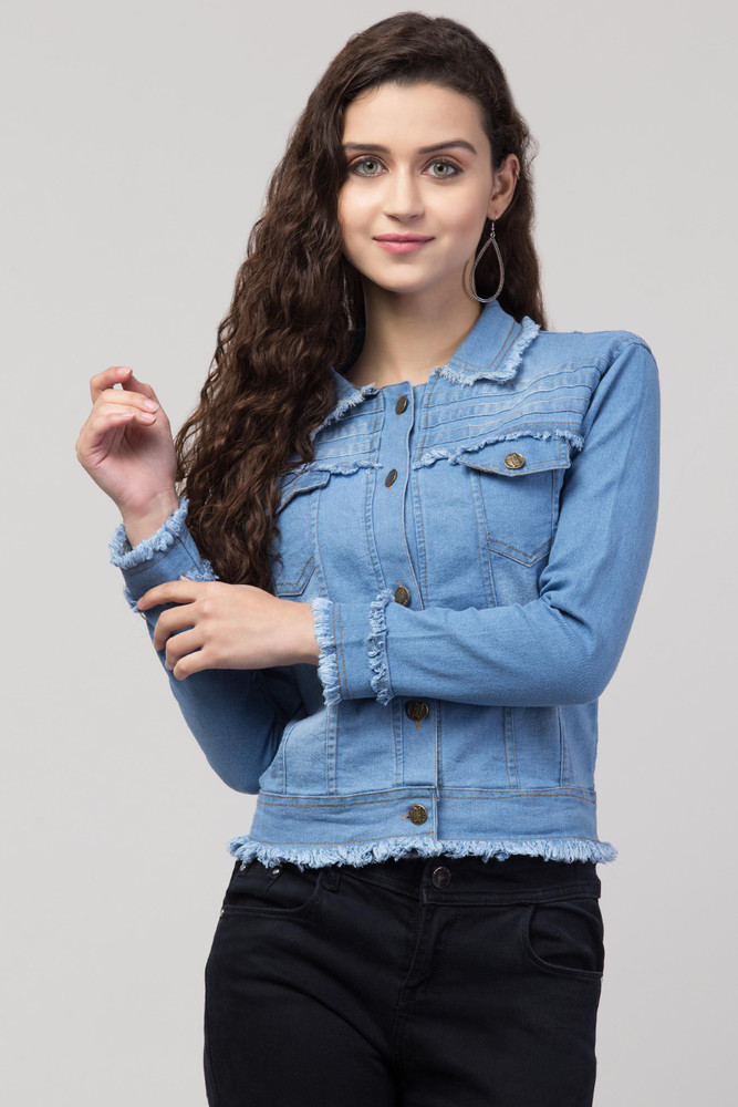 Denim jacket for girl flipkart on sale