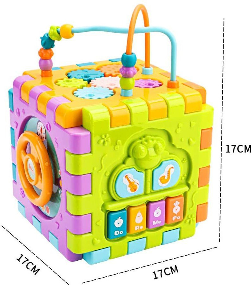 SANISHTH Activity Cube Baby Toy for 6 to 12 Months Toddler Piano Center Best First Birthday Gift for 1 Year Old Girl Boy 6 in 1 Busy Learners Educational Bright Toys Price