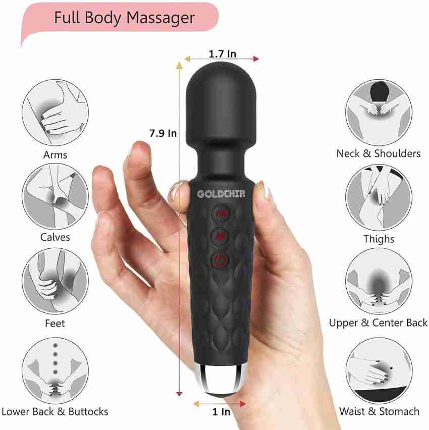 Electric Handheld Massager Cordless Rechargeable Wand Massager for Muscle,  Back, Neck, Shoulder, Full Body Pain Relief