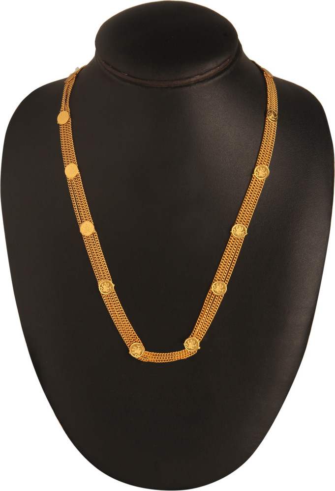 Parna One Gram Gold Plated Shahi Haar Traditional Temple Coin