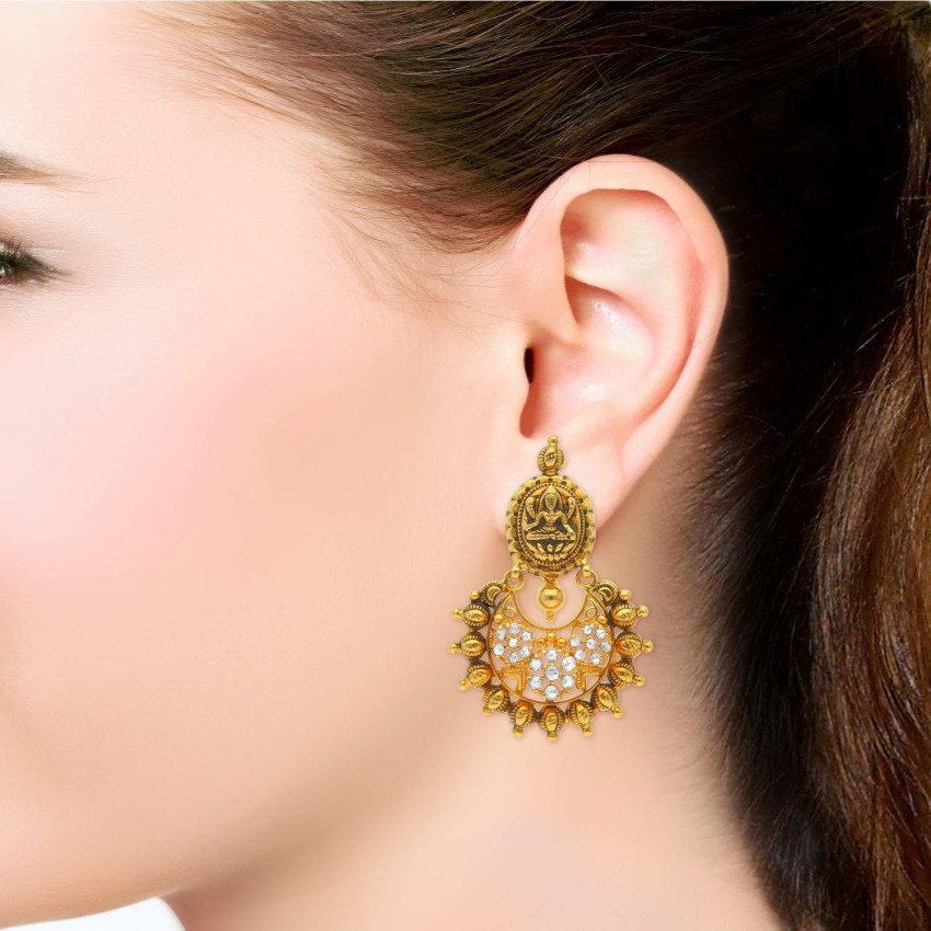 MALABAR GOLD & DIAMONDS Yellow Gold 22kt Chandbali Earring Price