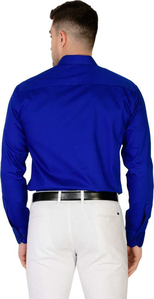 JMDE Men Solid Formal Blue Shirt  Buy JMDE Men Solid Formal Blue Shirt  Online at Best Prices in India  Flipkartcom