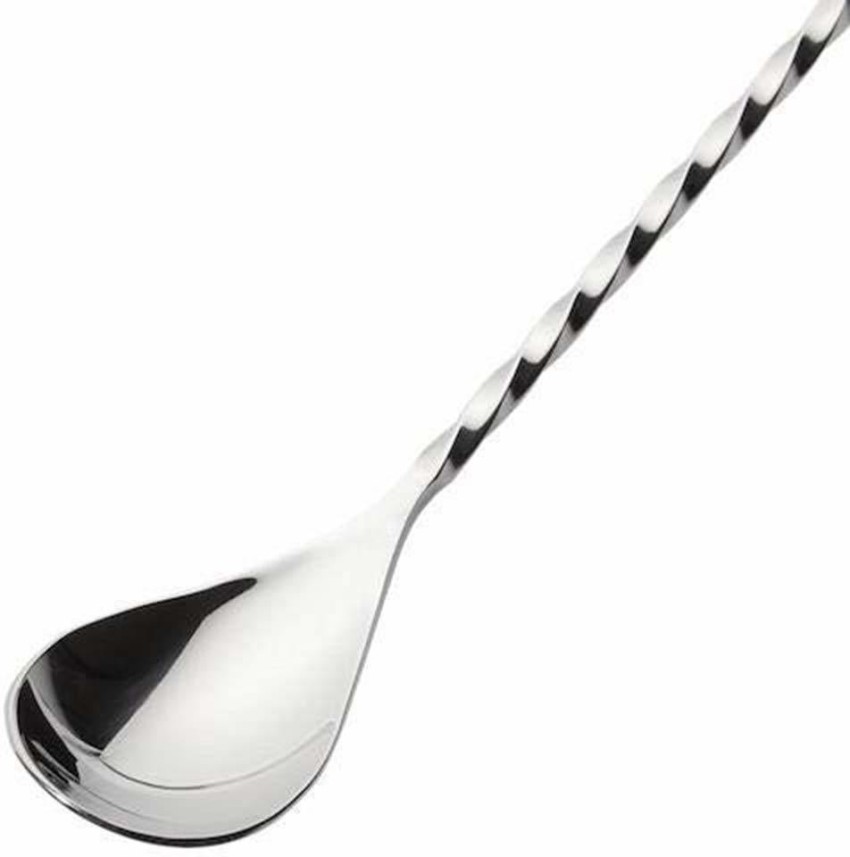 Lilypin Teardrop Twisted Design Bar Spoon, Premium Cocktail Mixing Spoon,  Long Handle Stirring Spoon, Stainless Steel Cocktail Spoon Spiral Pattern,  Gift Bar Cocktail Shaker Spoon 12 Inches : 2 Pcs Set Stainless