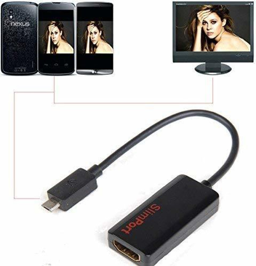 TERABYTE Genuine Slimport to HDMI Adapter Connect Any MyDP Enabled Mobile Devices to 1080p 3D 3k HDTV Dual Slim Port Micro USB Connector to HDMI for LG G2 Google Nexus 4 E960 Nexus 7 II
