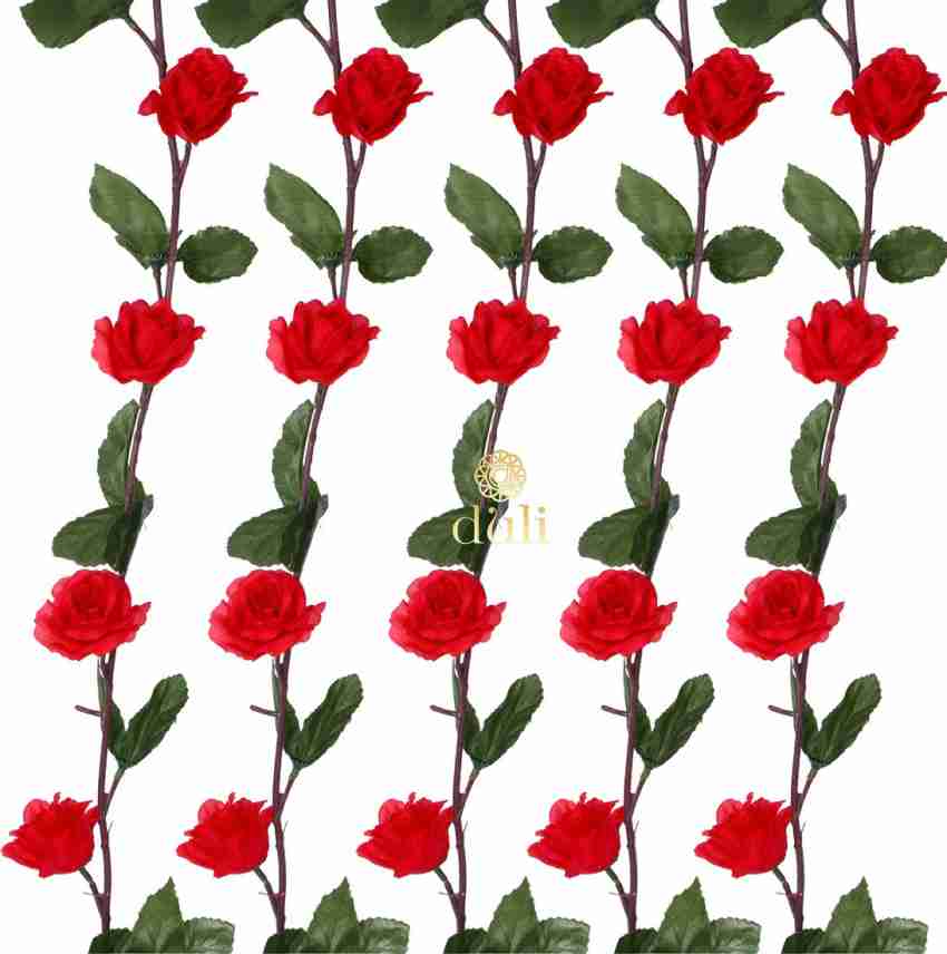  DULI Artificial Rose Vine Flowers with Green Leaves