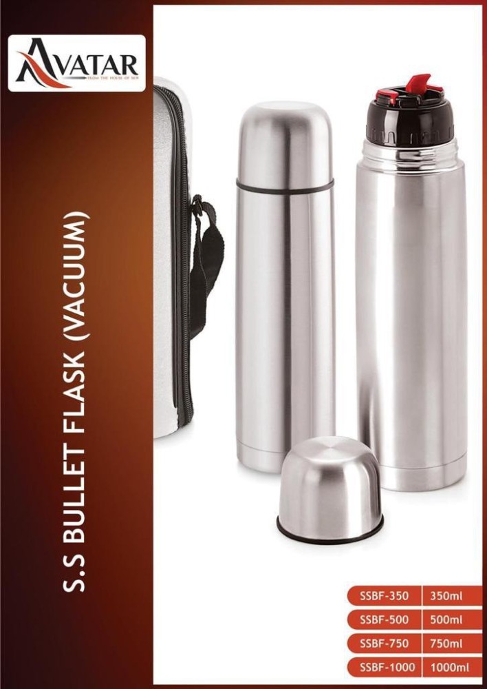 Vacuum Flask Of Stainless Steel 24 Hr Hot/ Cold Insulation 1000 ML With  Flip Lid