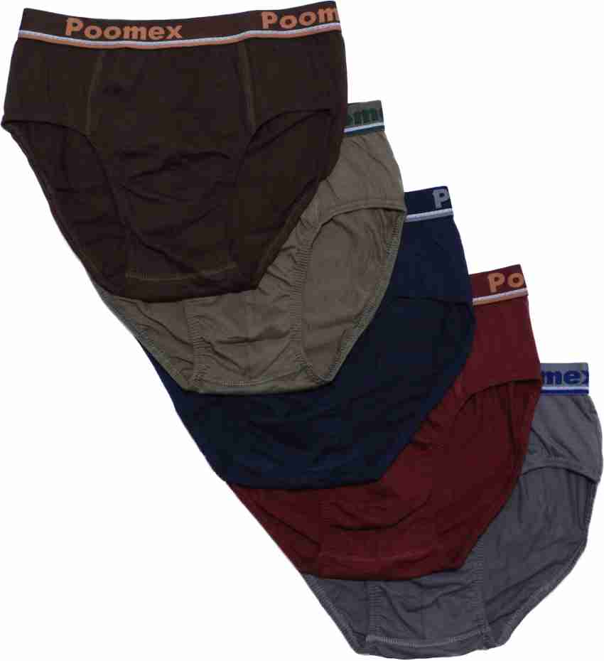 Buy POOMEX Men's Cotton Pocket Trunks, Pack of 3 (Multicolor