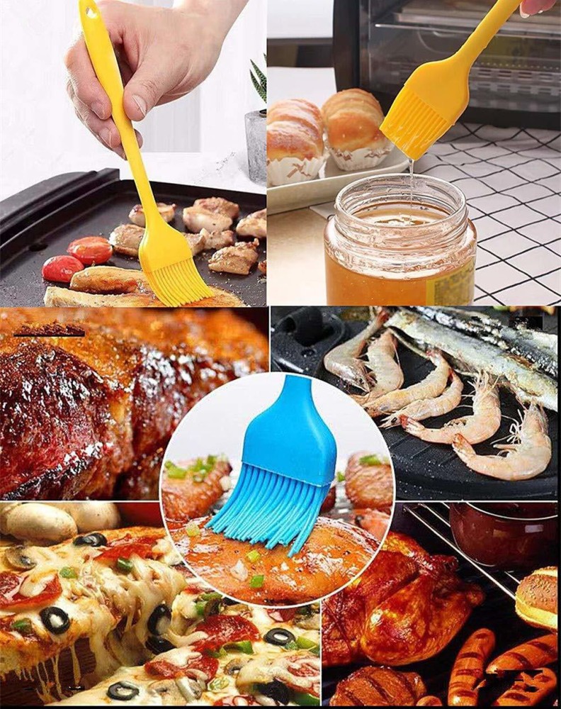 Kitchen Silicone Flat Pastry Brush Silicon Oil Cooking Brush for Grilling,  Tandoor, Cooking, Baking, Oil Brush