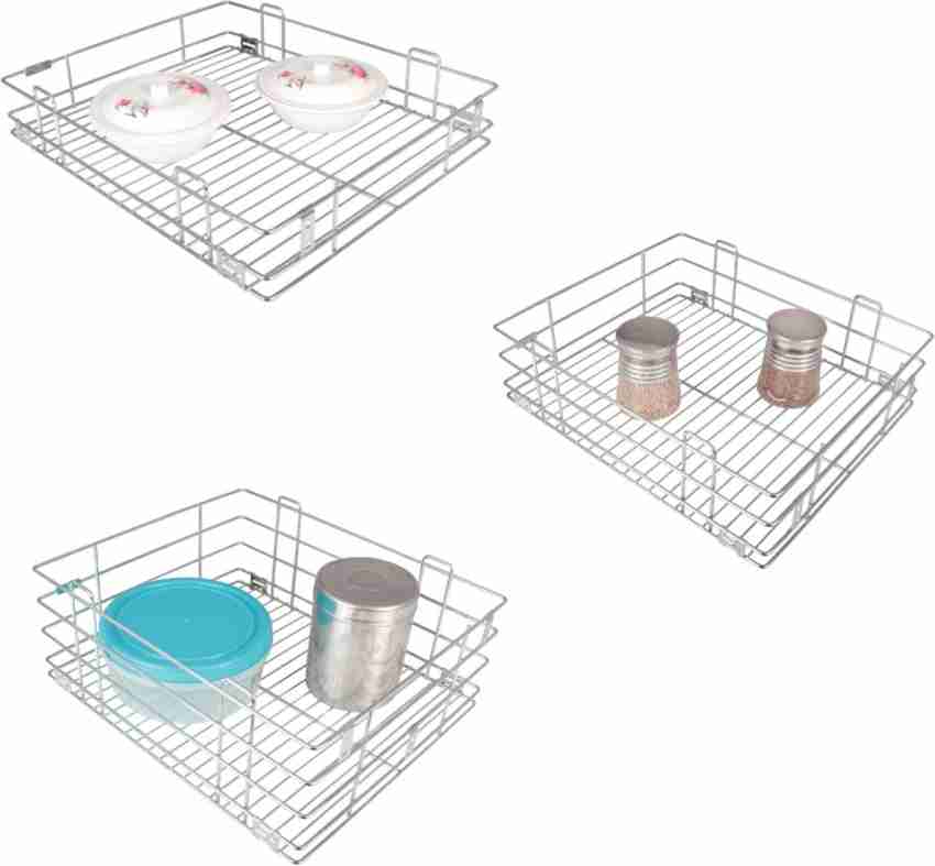 Square SS Modular Kitchen Corner Basket