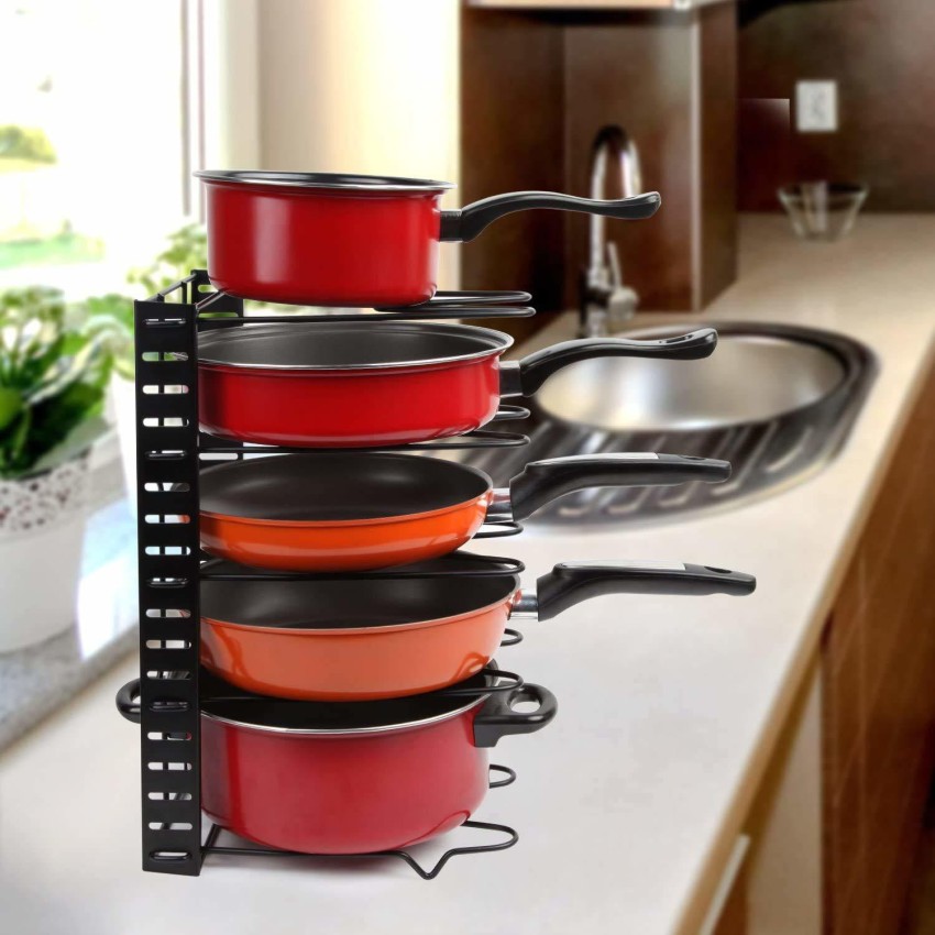 Kitchen Tabletop Kitchen Pot Cover Dish Drying Rack Cast Iron Pan Lid Rack  Storage Organizer Racks