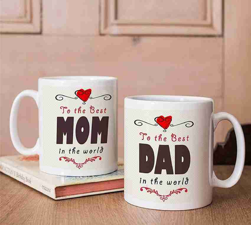 Best Mom Dad Gift Set, Mom and Dad Coffee Mugs, Fathers Mothers