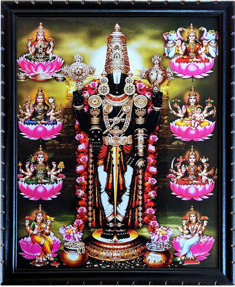 mperor God Venkateswara Swamy with Lakshmi Photo # Wood Frame ...