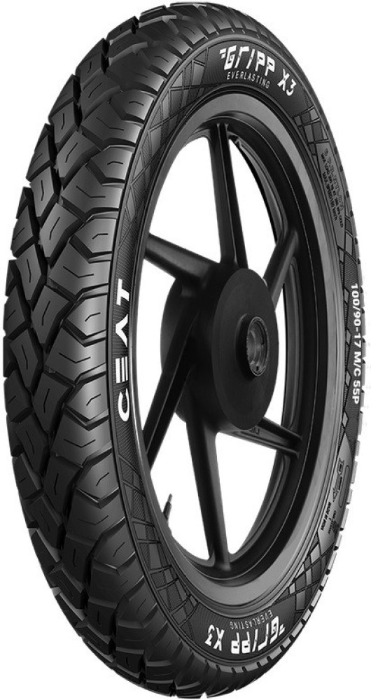 CEAT GRIPP X3 TL 55P 100 90 17 Rear Two Wheeler Tyre Price in