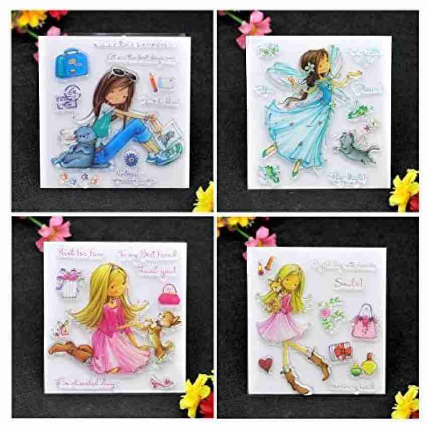 Kwan Crafts 4 Sheets Different Style Girl Cat Clear Stamps for Card Making  Decoration and DIY Scrapbooking - 4 Sheets Different Style Girl Cat Clear  Stamps for Card Making Decoration and DIY