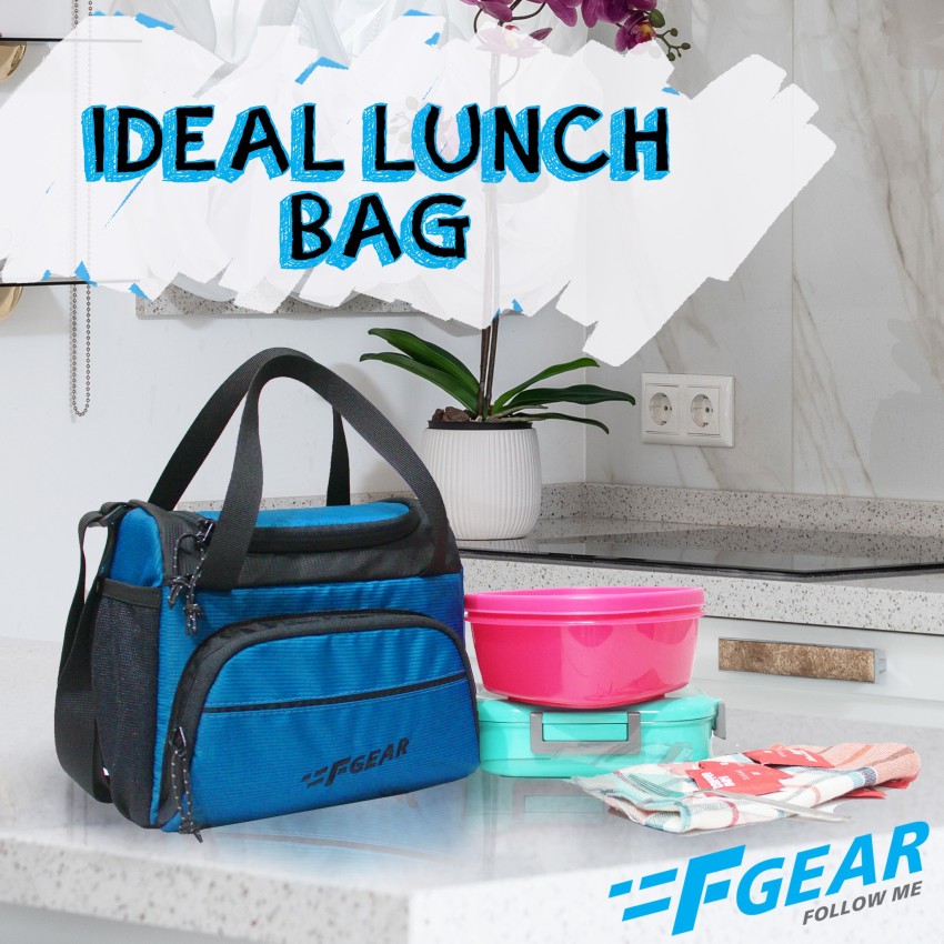 F GEAR Yolo Aqua Blue Black Lunch Bag - Lunch Bag