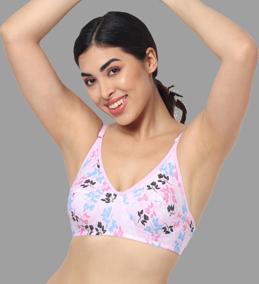 Women's Cotton Non-Padded Non-Wired Full Coverage Regular Printed Bra –