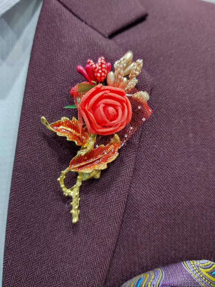 Suit flower brooch hotsell