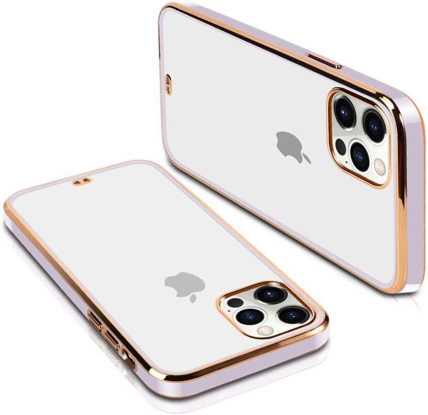 Rance Back Cover for Apple iphone 12 Mini, Luxury Clear Square Gold Plating  Transparent Case