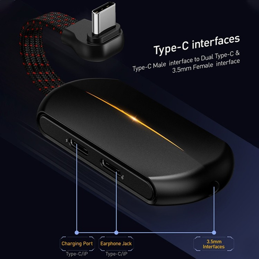 Baseus USB Type C Cable 0.4 m GAMO L49 3 in 1 Type C USB C Male to