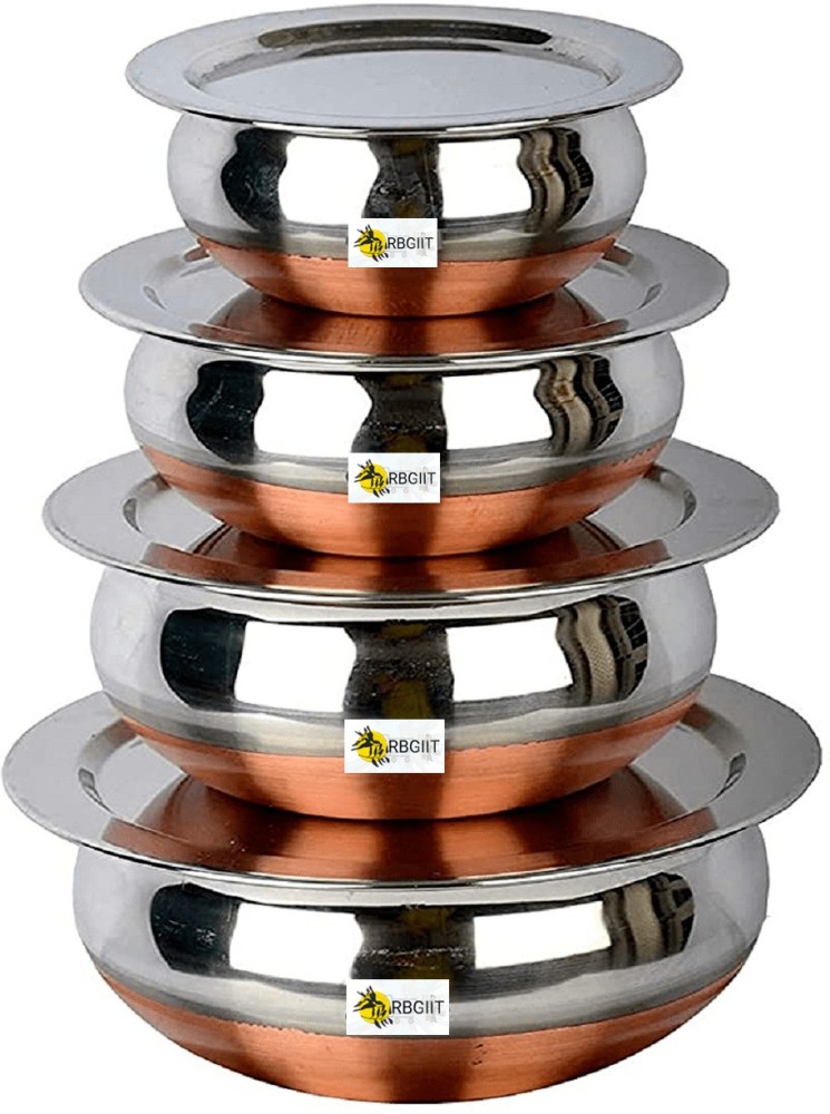 Copper Coated Stainless Steel Kadai - 850 ml