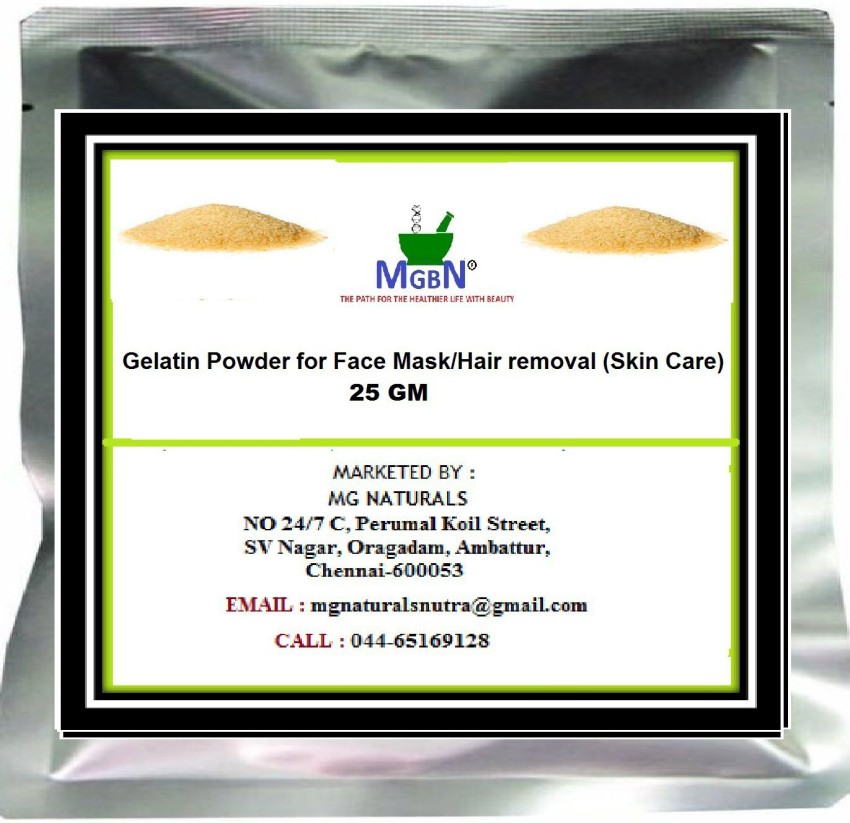 GELATIN WITH MULTANI MITTY CLAY POWDER 2 IN 1 USES FOR FACE MASKHAIR  REMOVAL SKIN CARE  NEW MG NATURALS