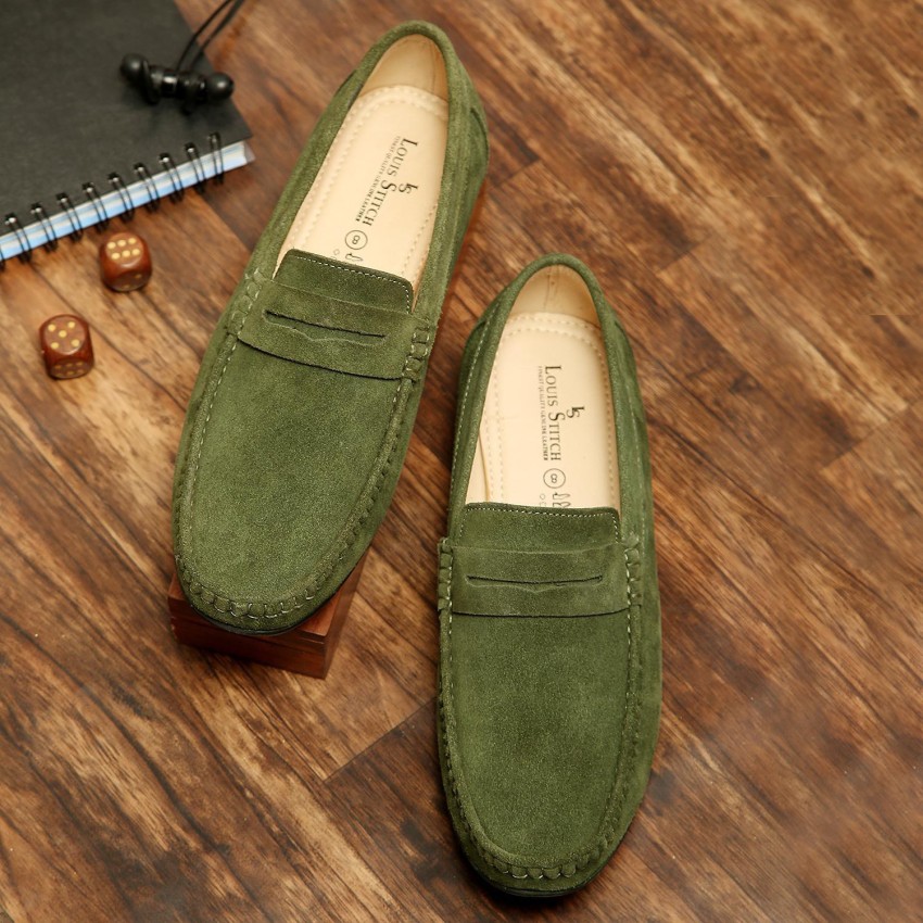 Dark green hot sale loafers mens