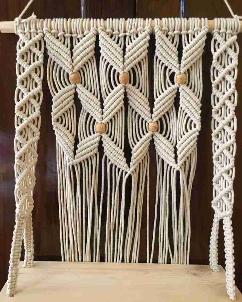 Rana Hand Work Hand-knitted Cotton Rope Macrame Woven Wall Hanging