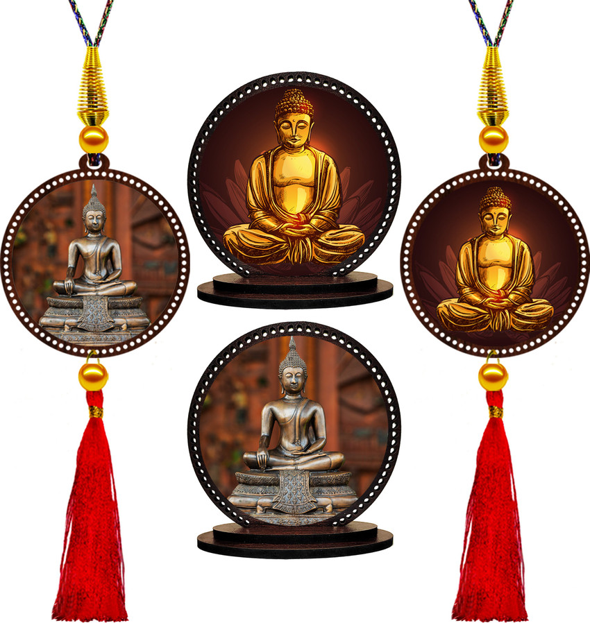 GiftzLane Gautam Buddha Car Hanging Car Dashboard Idol Showpiece