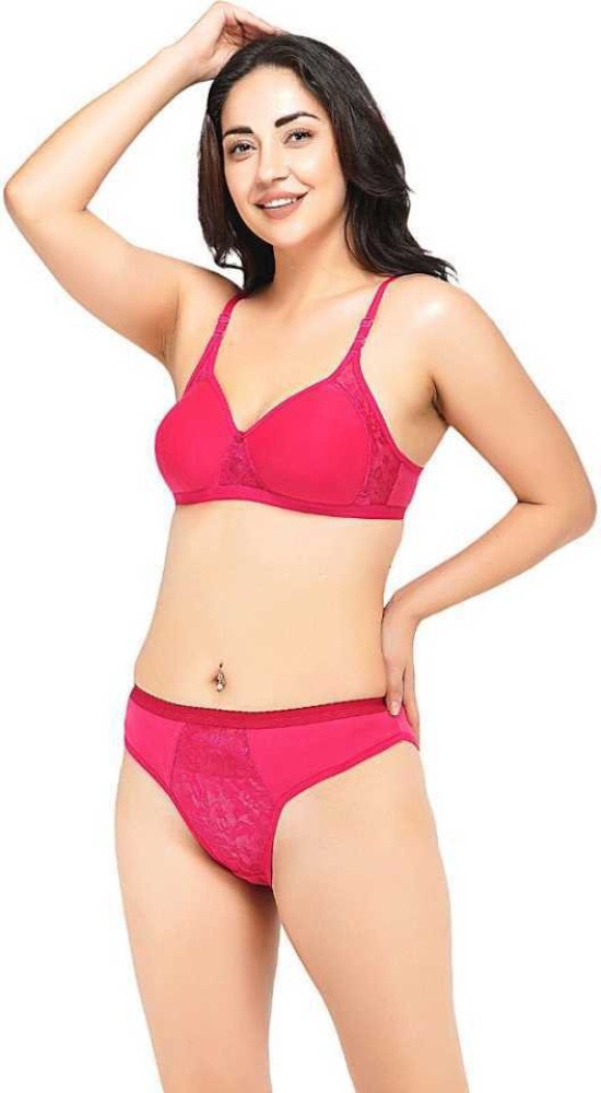 Embibo Pink Bra & Panty Set Size -34