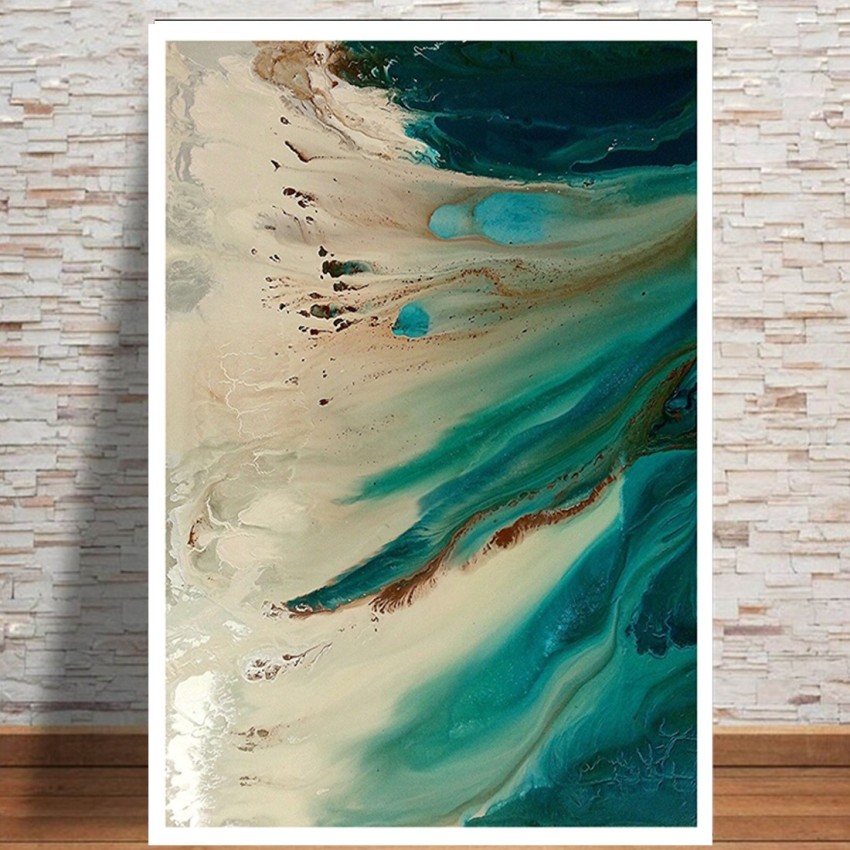 Large Original Abstract Landscape Painting On Canvas Unique Abstract Beach  Fine Art Unique Wall Art Modern Wall Decor | FROZEN BEACH VIEW