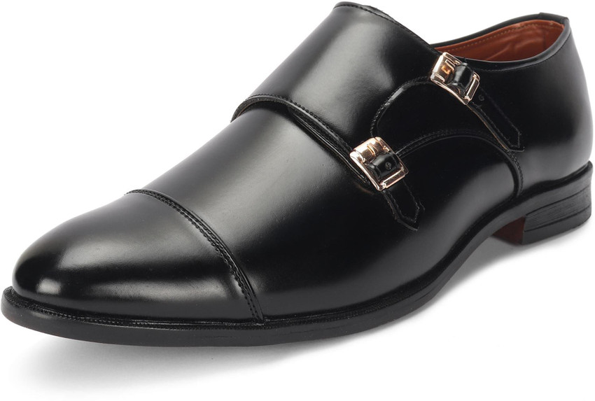 MUTAQINOTI Men s Patent Leather Double Monk Shoes for Men Casual
