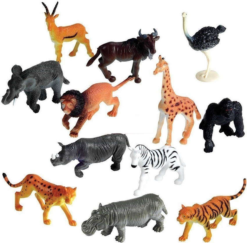 JUNGLE ANIMAL TOYS PACK OF 12 . shop for MON N MOL TOY