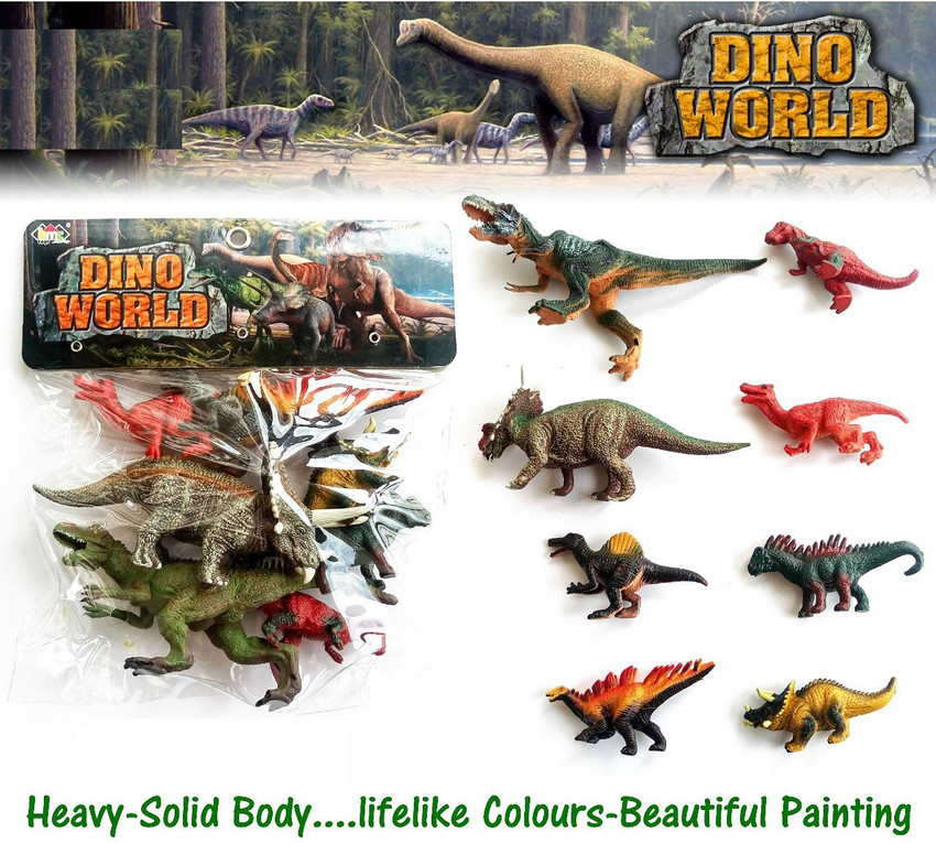 Shanaya Realistic Looking Dinosaur Action Figures Jurassic Park Toys PVC Materials with Detailed Finishing Toys for Kids Ages 3 Set of 8 Realistic Looking Dinosaur Action Figures Jurassic Park Toys PV...