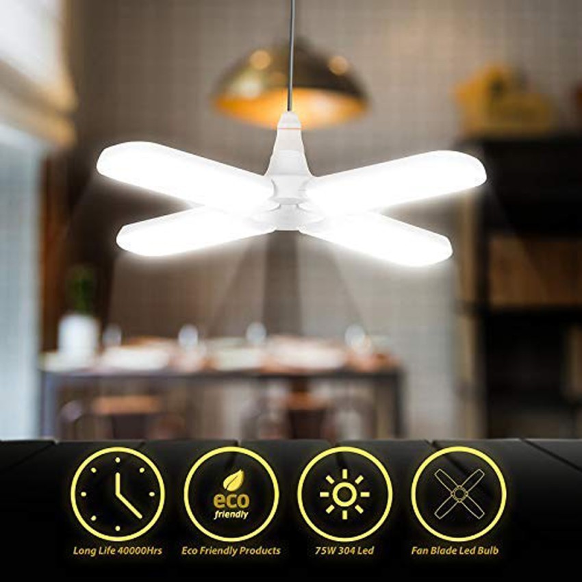 Stylopunk 60W 4 Fan Blade LED Light Bulb Super Bright Angle