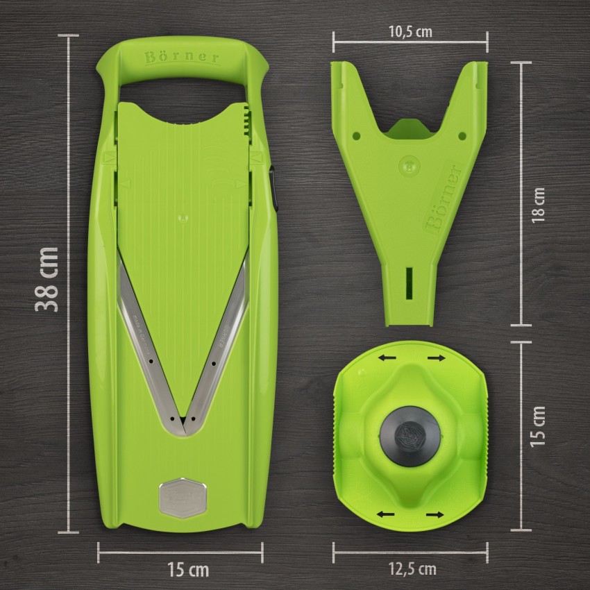 Borner V5 (V) Mandolin Vegetable/Fruit Slicer Cutter Chopper + Safety  Holder
