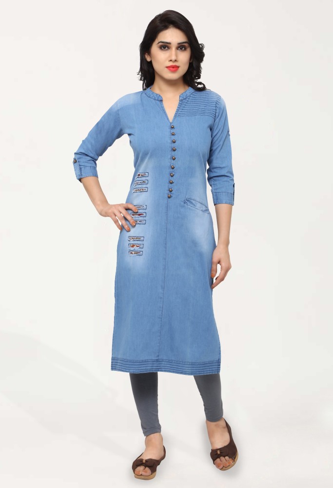 Denim deals kurtis flipkart