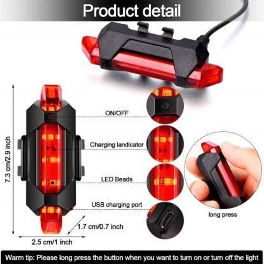 GADGET DEALS 3 in 1 USB Rechargeable Cycle Light, Cycle Speedometer and horn  with tail light LED Front Rear Light Combo - Buy GADGET DEALS 3 in 1 USB  Rechargeable Cycle Light
