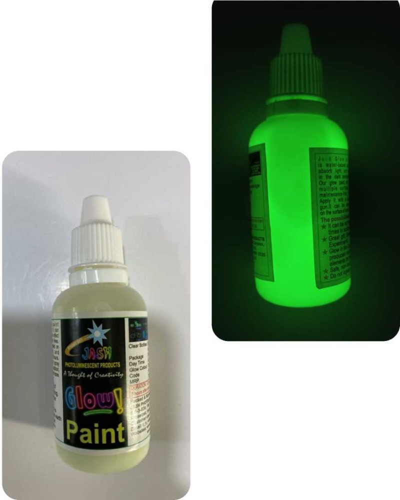 Glowing Paint Yellow-Green 30gm ( water-based acrylic paint).  Our glow paint can be easily applied on multiple surfaces, dries fast, Glow  time: 8-12hours. 