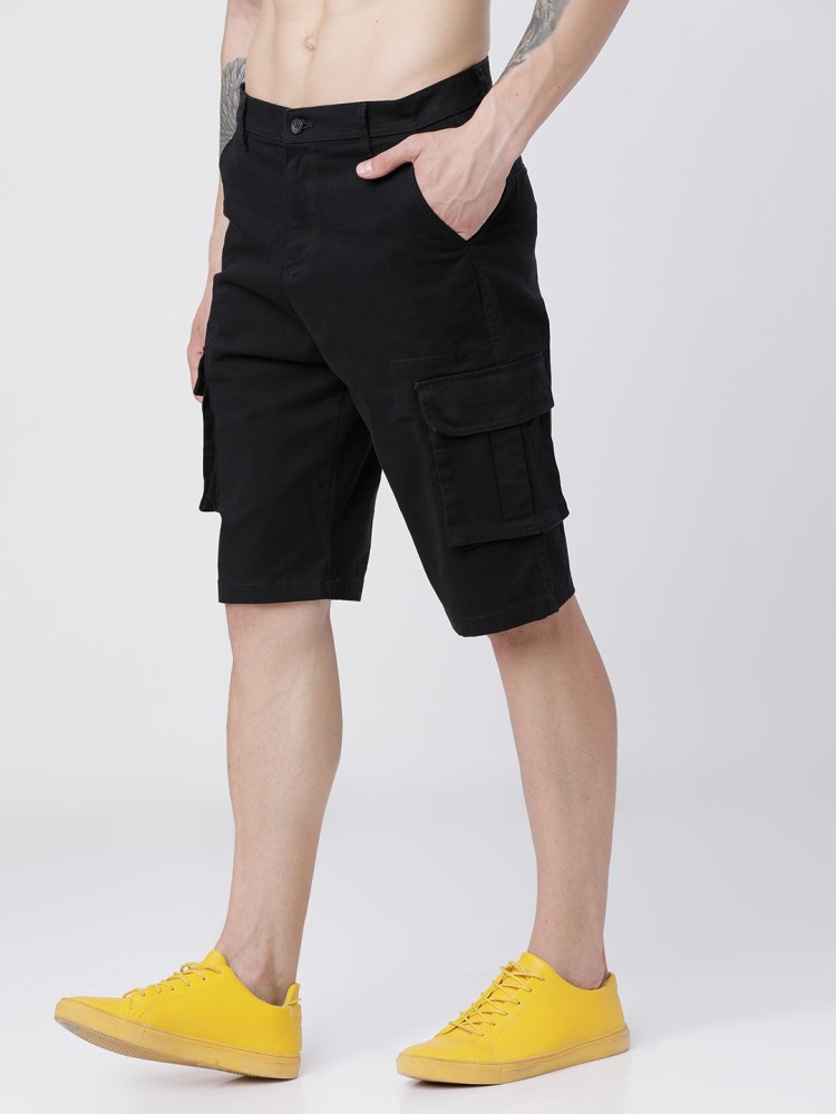 HIGHLANDER Solid Men Black Cargo Shorts - Buy HIGHLANDER Solid Men