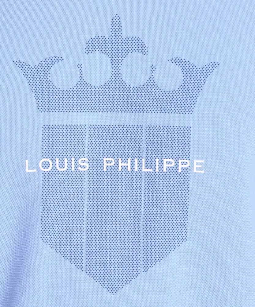 Louis Philippe Sport Printed Men Round Neck Blue T-Shirt - Buy