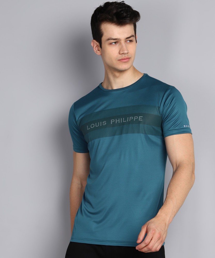 LOUIS PHILIPPE Solid Men Round Neck Blue T-Shirt - Buy LOUIS PHILIPPE Solid  Men Round Neck Blue T-Shirt Online at Best Prices in India