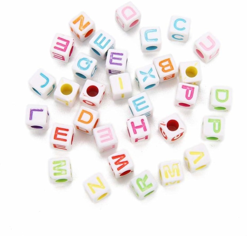 Unobite 200 Piece Plastic Alphabet Beads with Colorful Letters for  Jewellery Making, DIY Bracelets, Necklace, Key Chains and Kids  Jewellery(Multicolor, Square Shape) - 200 Piece Plastic Alphabet Beads with  Colorful Letters for