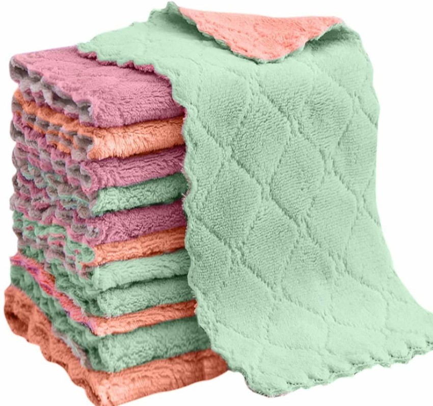 20pcs Kitchen Dish Cloths, Super Absorbent Microfiber Cleaning Cloth For  Cleaning Dishes, Kitchen, Bathroom, Car (Grey & Green)