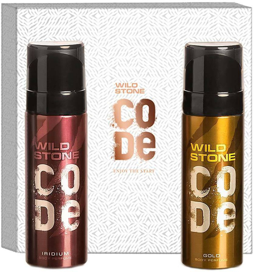 Wild Stone Gift Box with Code Gold and Iridium Body Perfume 120ml