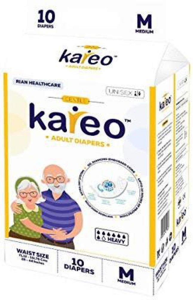 KAREO Adult Diaper Medium , Size - 71 cm - 112 Adult Diapers - M - Buy 10  KAREO Adult Diapers