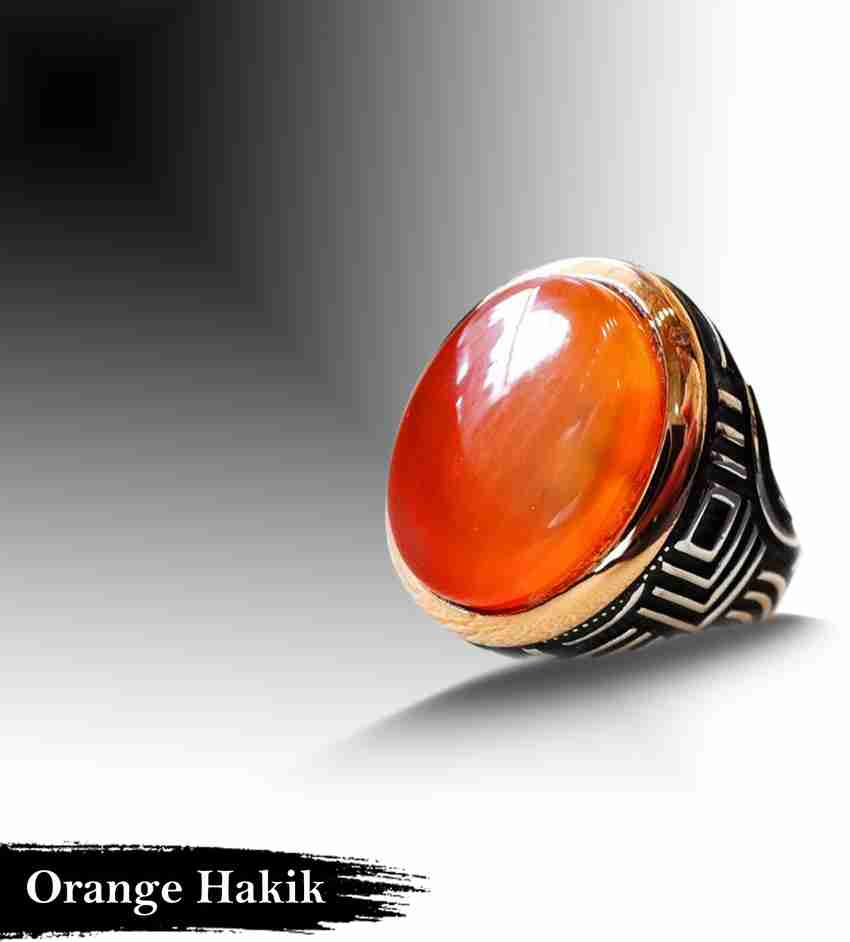 White hakik stone ring store